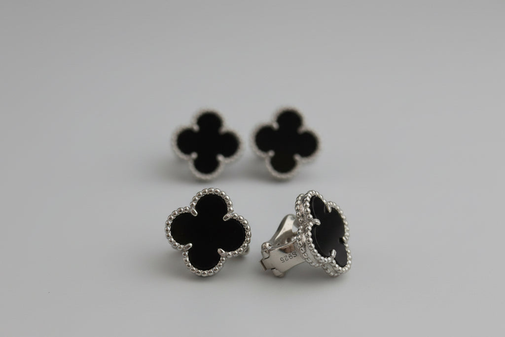 Set de trébol grande en plata fina 925