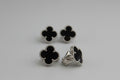 Aretes de Trébol en plata fina