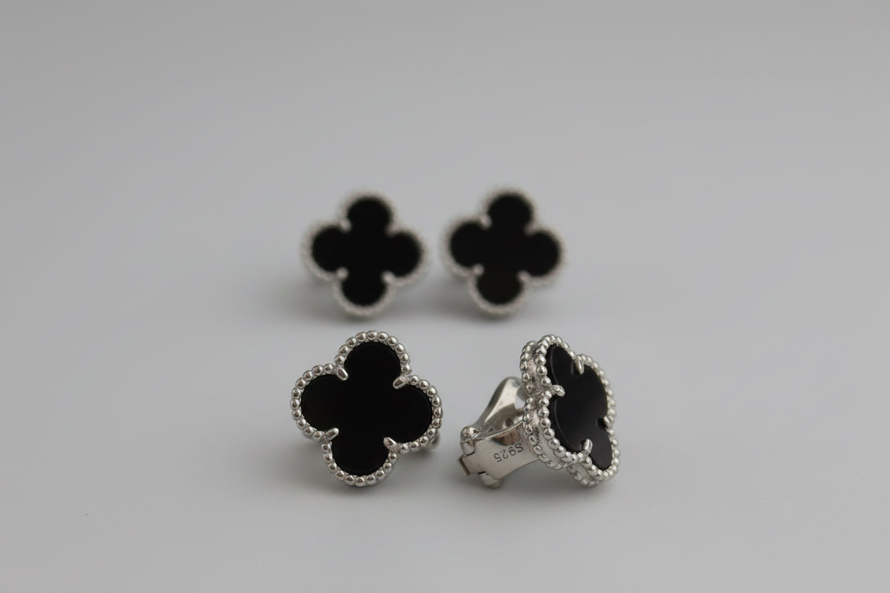 Aretes de Trébol en plata fina